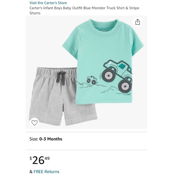 Carter’s Infant Boy Construction and Monster Truck Outfits - Picture 16 of 16